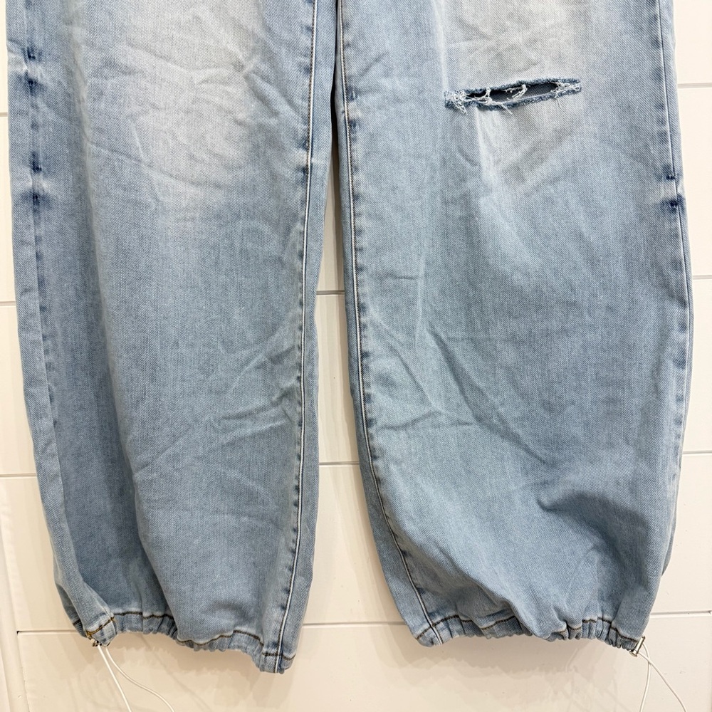 New! SER.O.YA Saint low rise baggy wide leg oversized blue jean 36032 - Picture 8 of 16